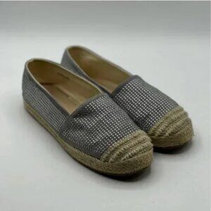 Alexis Bendel Khali Gray Silver Stud Cushion Insole Comfort Espadrille Flats Sz7